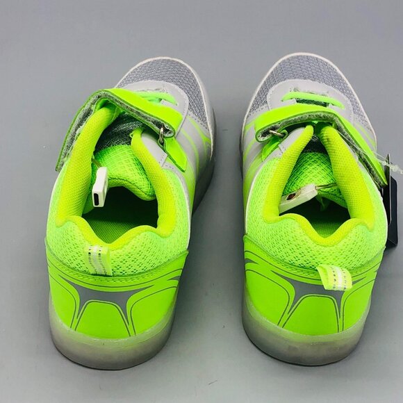 Gleam Kicks high top G65GG shoes LED light glow grey green lace kids 2.5 READ - Picture 4 of 13